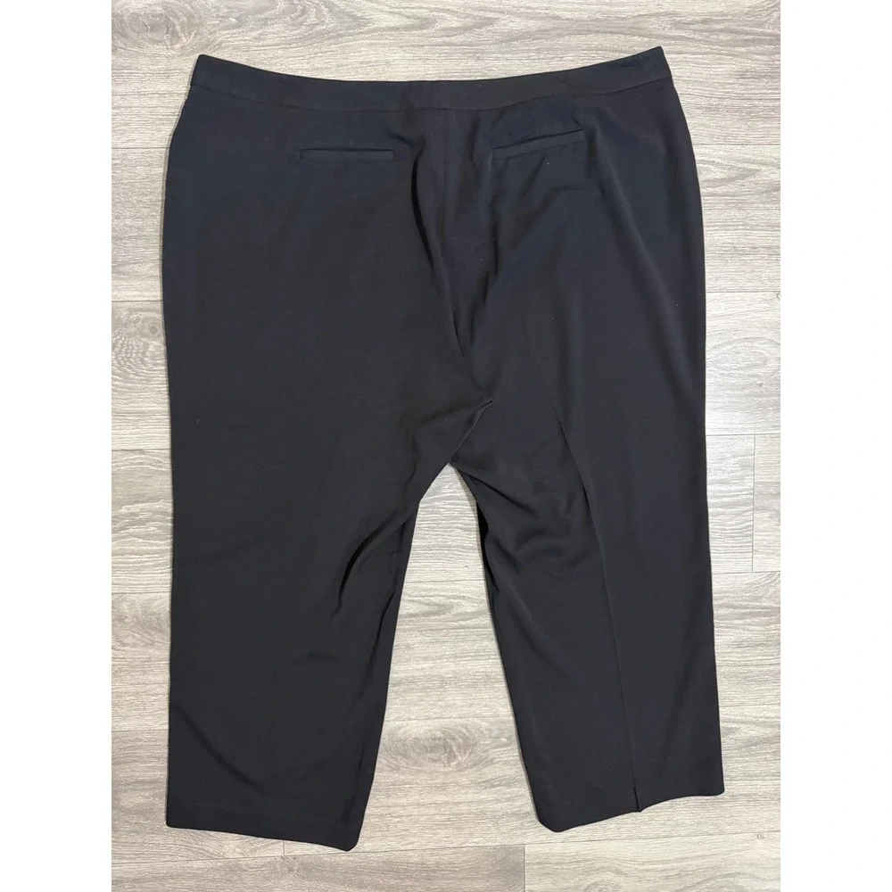 Charter Club Woman Pants 24W Petite Slim It Up Black Straight Leg Dress Office‎